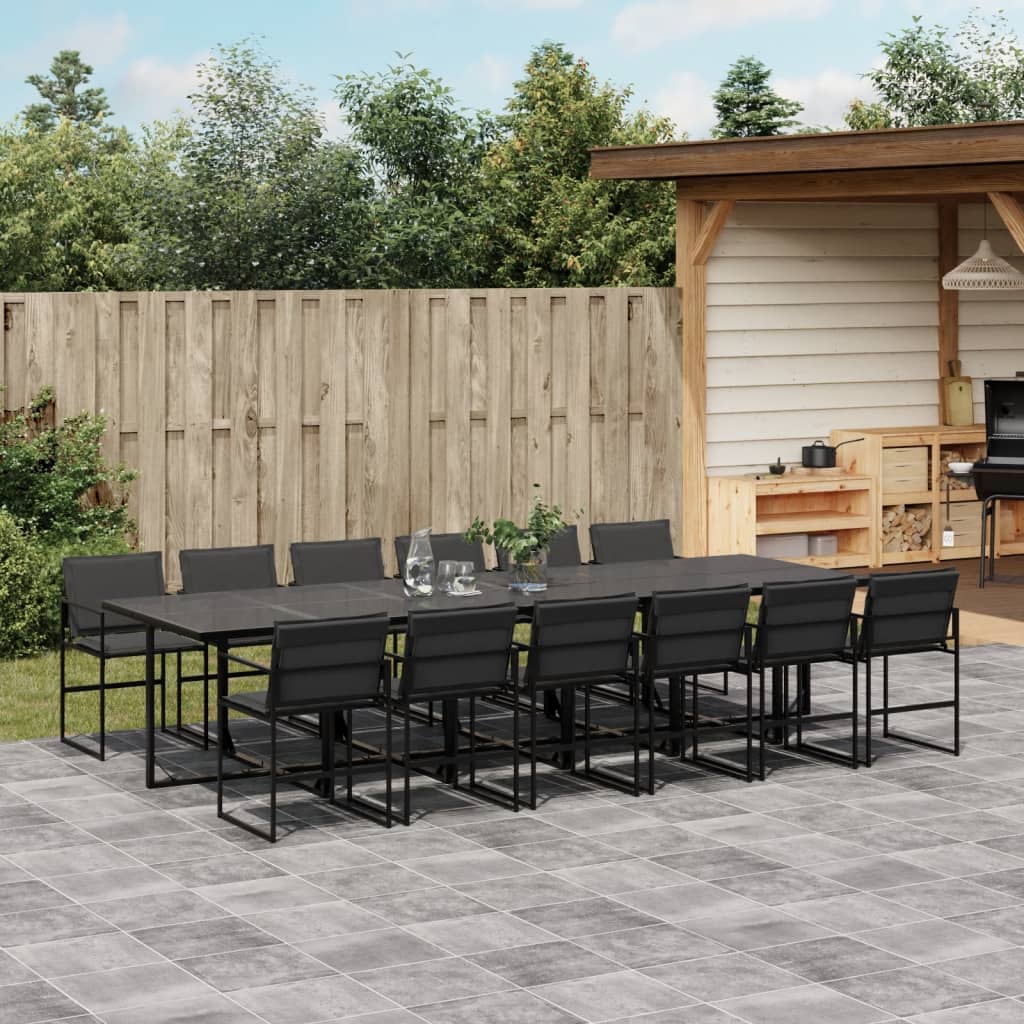 13-delige Tuinset met kussens textileen zwart is nu te koop bij PeponiXL, paradijselijk wonen!