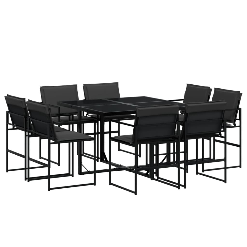 9-delige Tuinset met kussens textileen zwart is nu te koop bij PeponiXL, paradijselijk wonen!