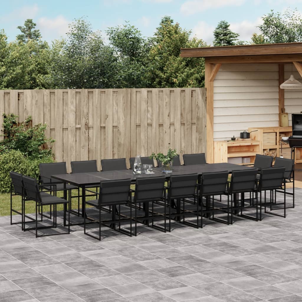 17-delige Tuinset met kussens textileen zwart is nu te koop bij PeponiXL, paradijselijk wonen!