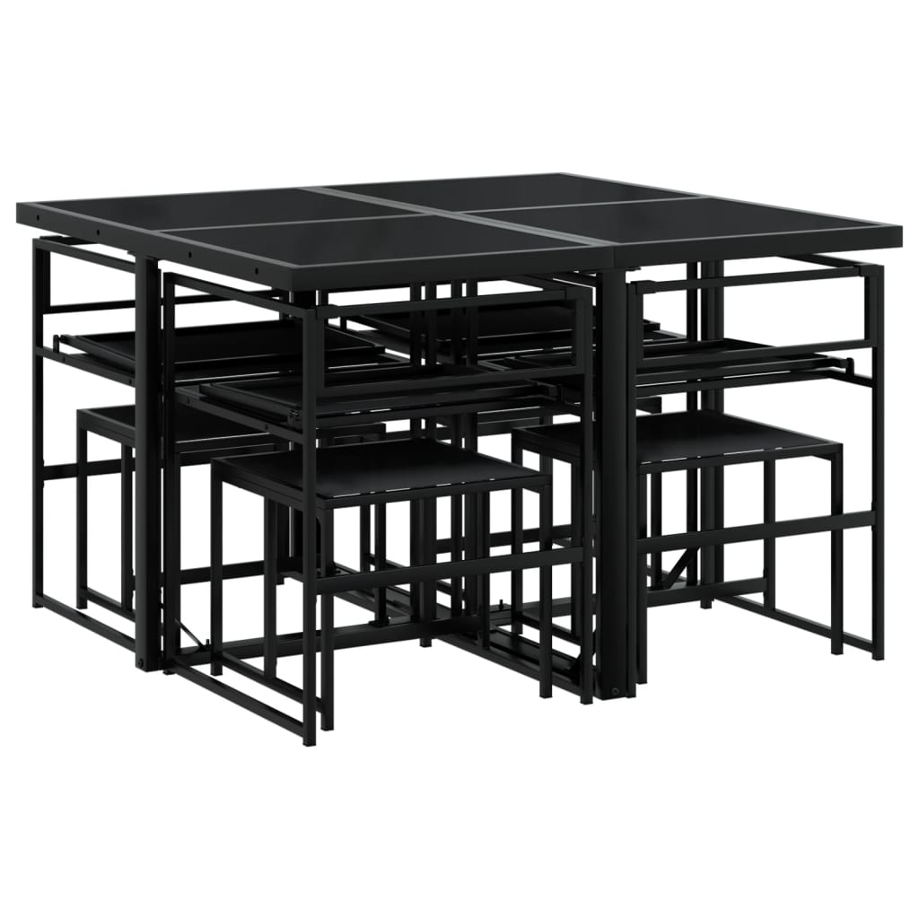 9-delige Tuinset met kussens textileen zwart is nu te koop bij PeponiXL, paradijselijk wonen!