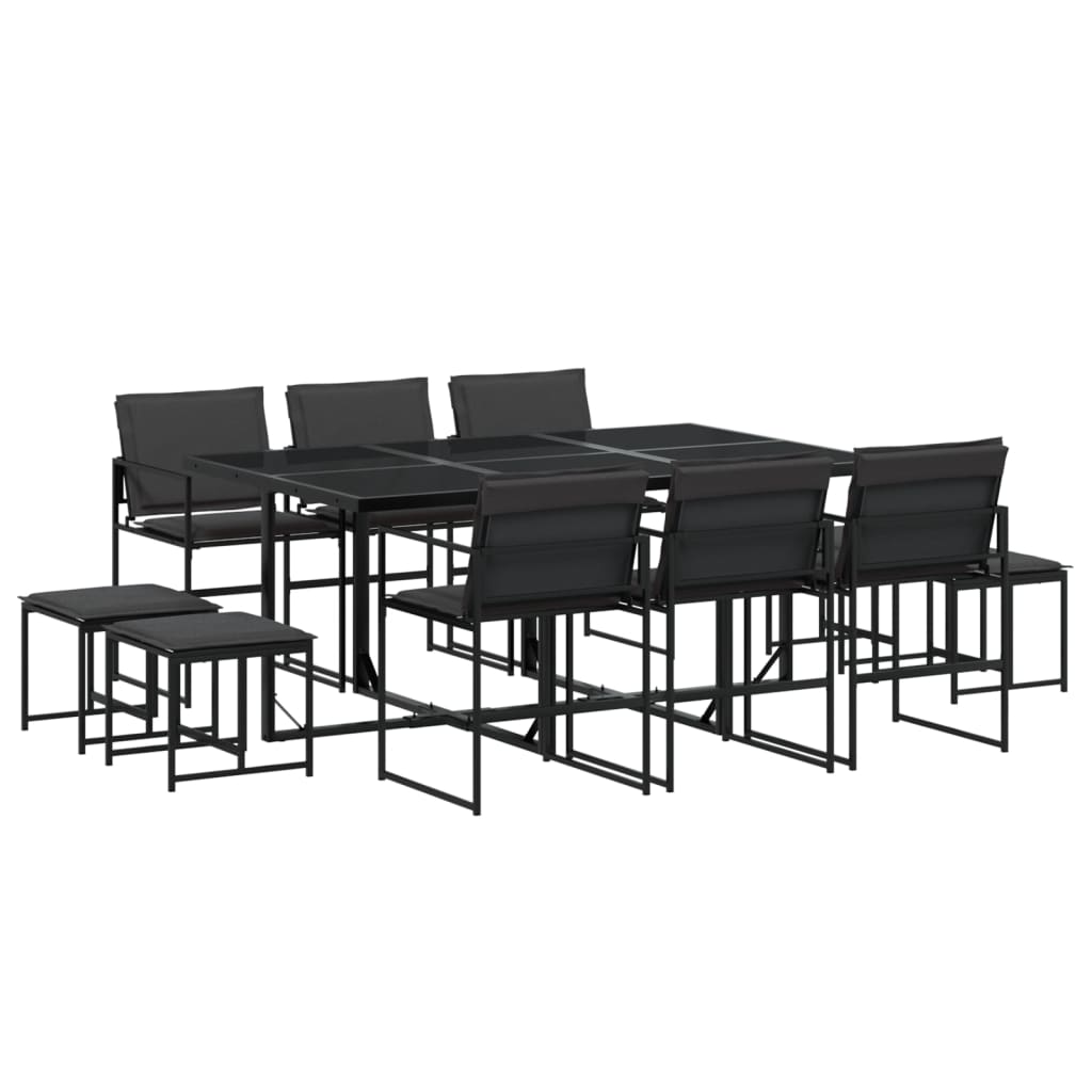 11-delige Tuinset met kussens textileen zwart is nu te koop bij PeponiXL, paradijselijk wonen!