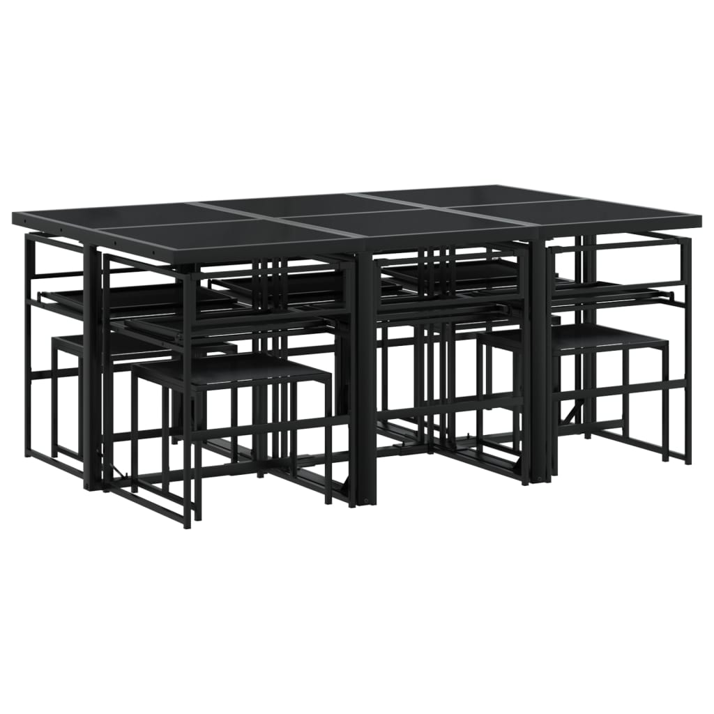 11-delige Tuinset met kussens textileen zwart is nu te koop bij PeponiXL, paradijselijk wonen!