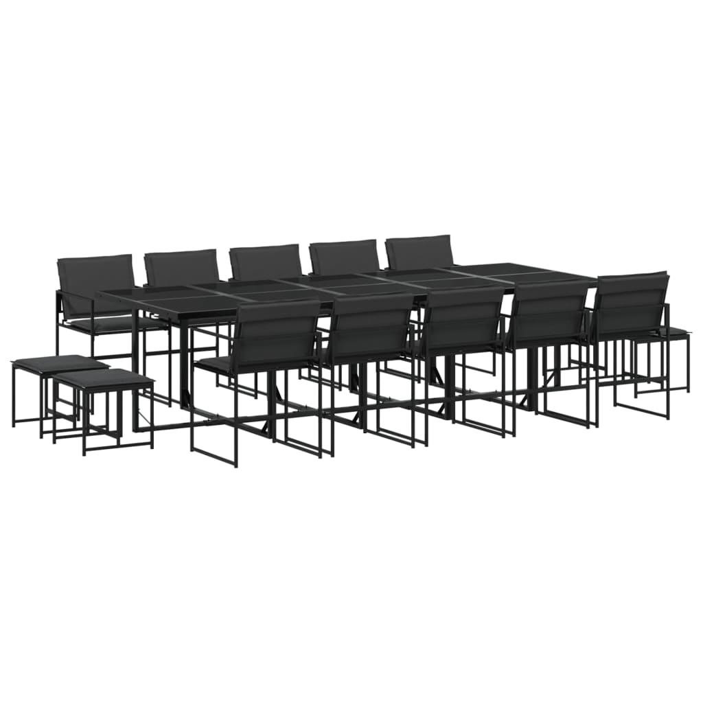 15-delige Tuinset met kussens textileen zwart is nu te koop bij PeponiXL, paradijselijk wonen!