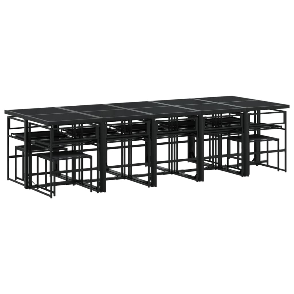 15-delige Tuinset met kussens textileen zwart is nu te koop bij PeponiXL, paradijselijk wonen!