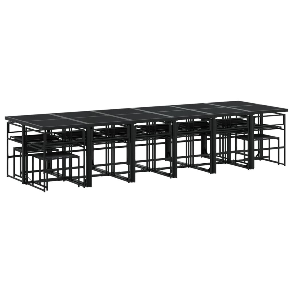 17-delige Tuinset met kussens textileen zwart is nu te koop bij PeponiXL, paradijselijk wonen!