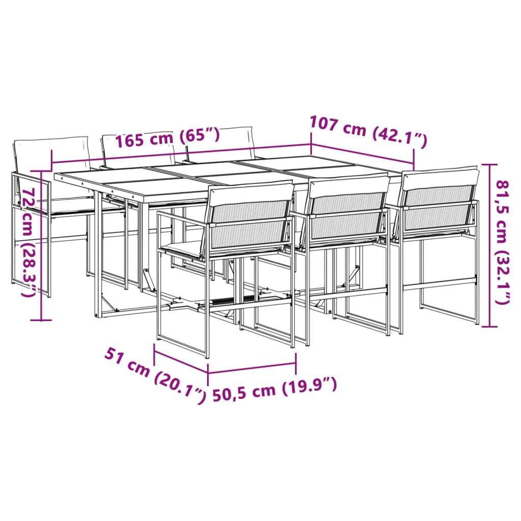 7-delige Tuinset met kussens textileen wit is nu te koop bij PeponiXL, paradijselijk wonen!