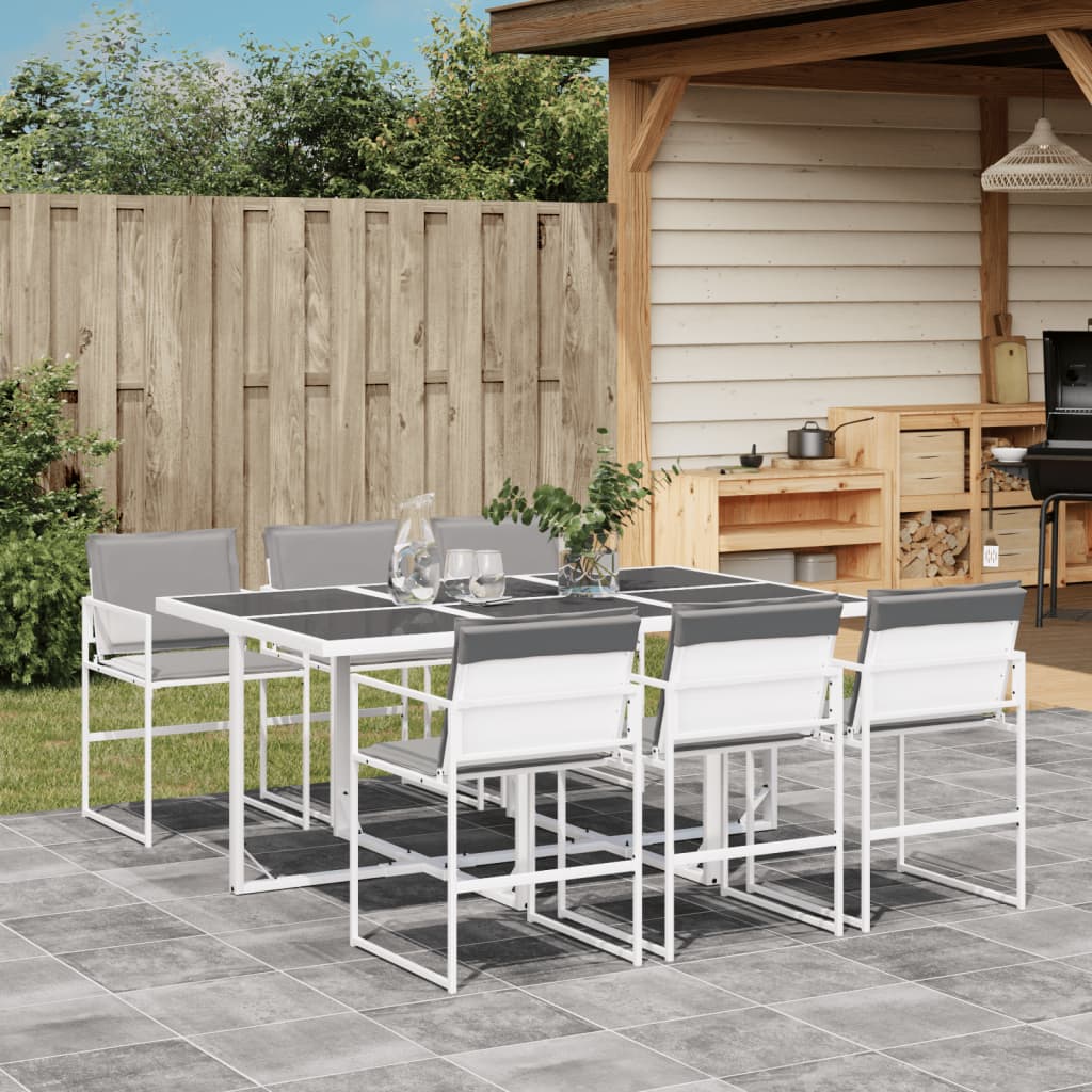 7-delige Tuinset met kussens textileen wit is nu te koop bij PeponiXL, paradijselijk wonen!