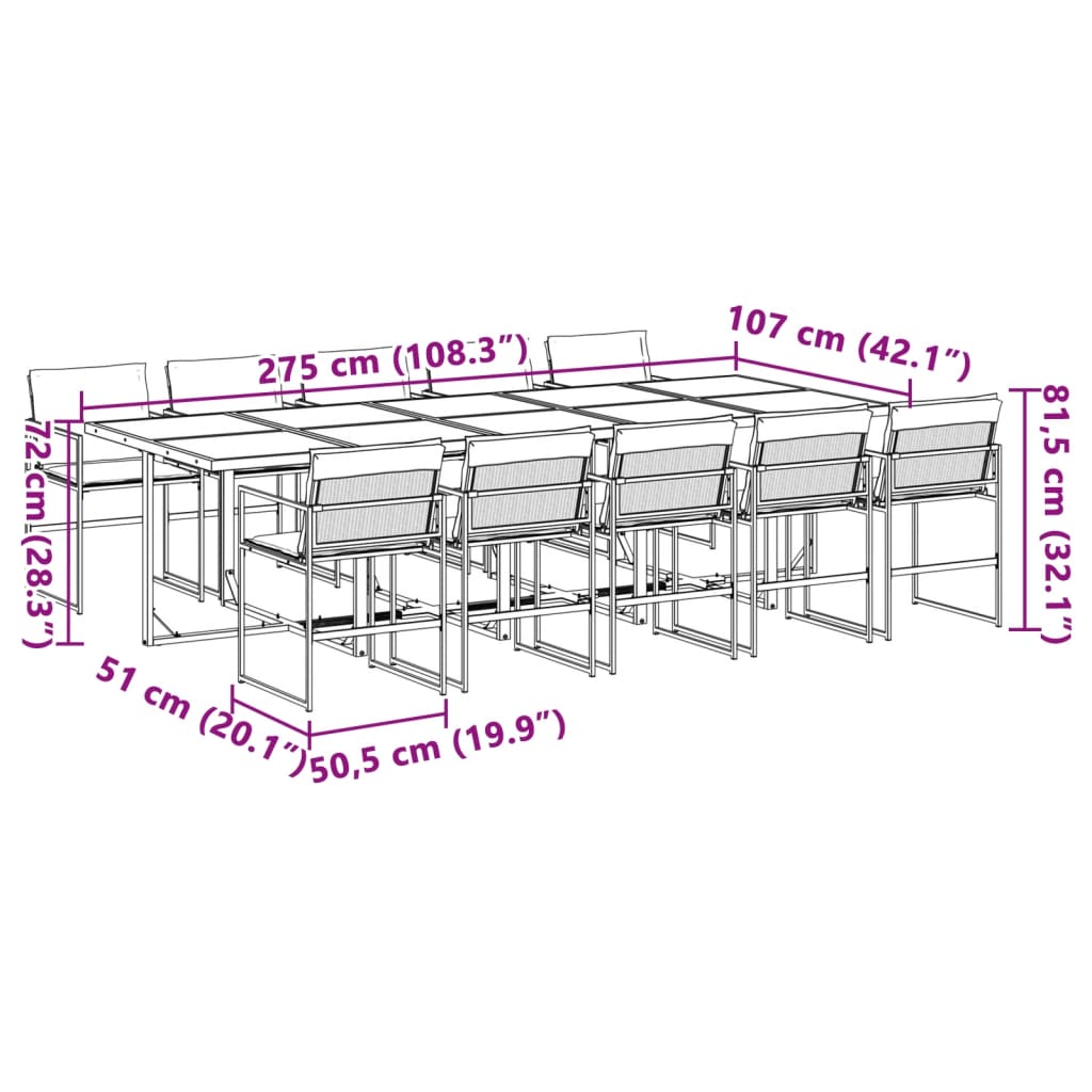 11-delige Tuinset met kussens textileen wit is nu te koop bij PeponiXL, paradijselijk wonen!