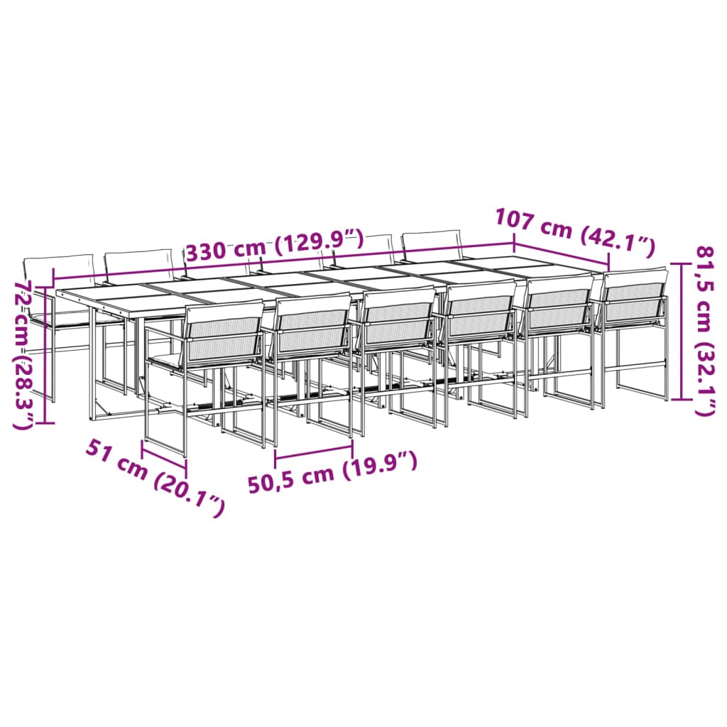 13-delige Tuinset met kussens textileen wit is nu te koop bij PeponiXL, paradijselijk wonen!