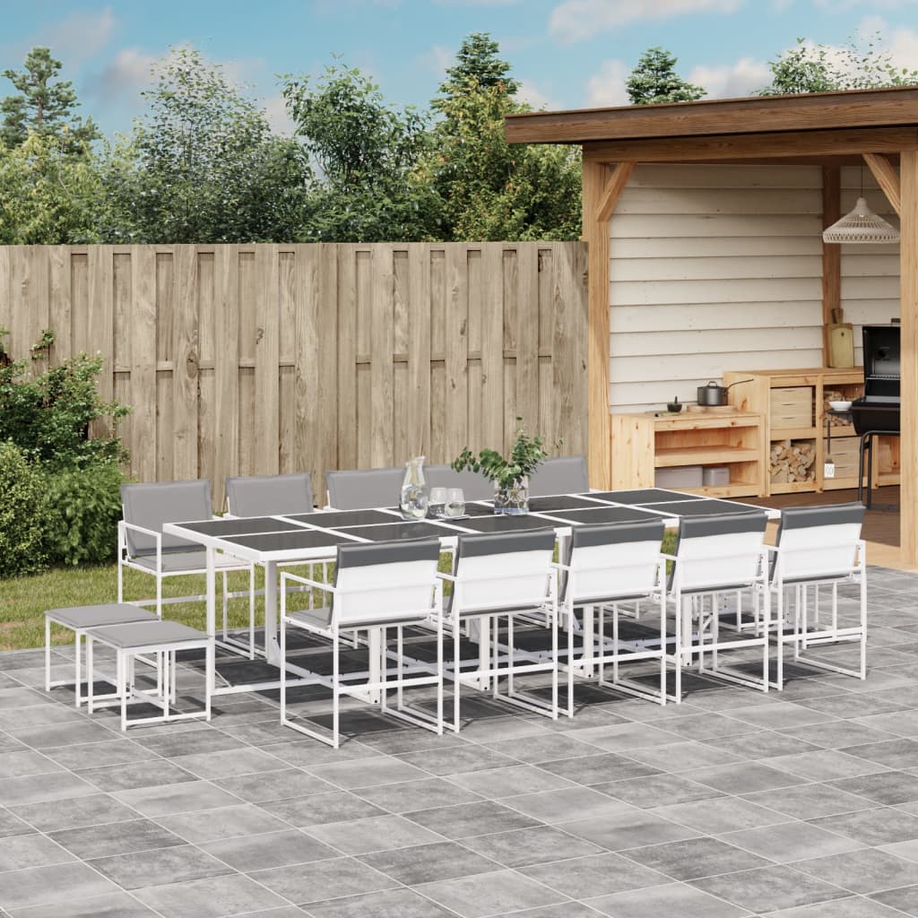 15-delige Tuinset met kussens textileen wit is nu te koop bij PeponiXL, paradijselijk wonen!