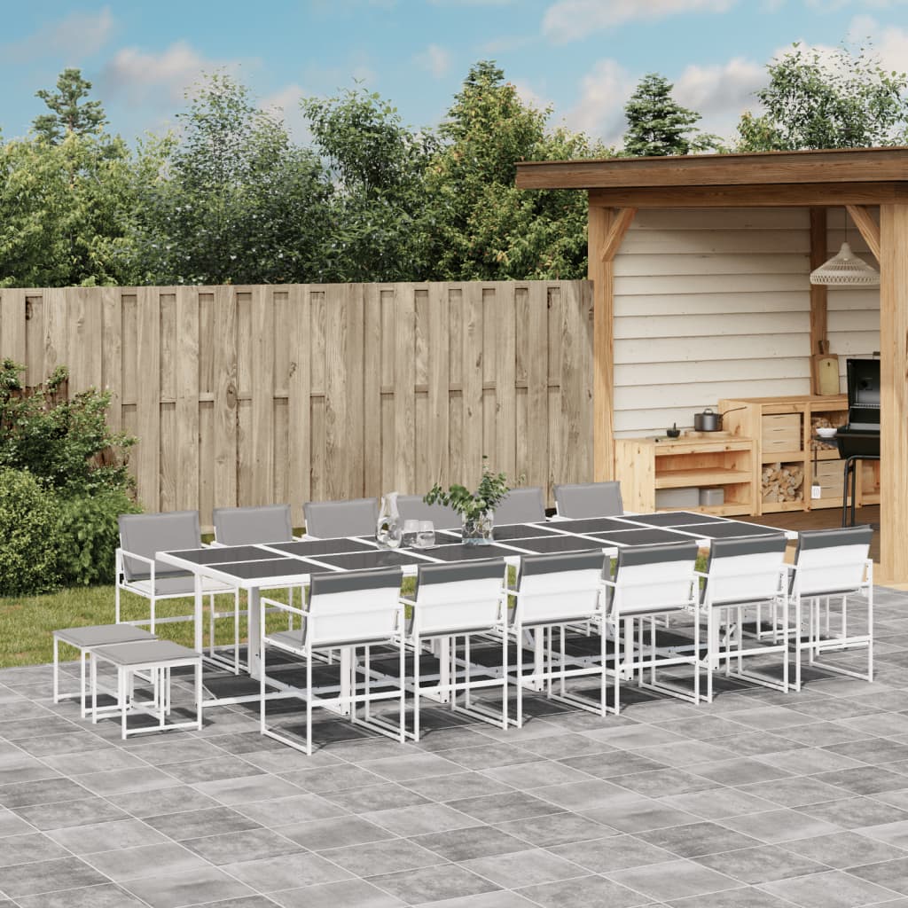 17-delige Tuinset met kussens textileen wit is nu te koop bij PeponiXL, paradijselijk wonen!