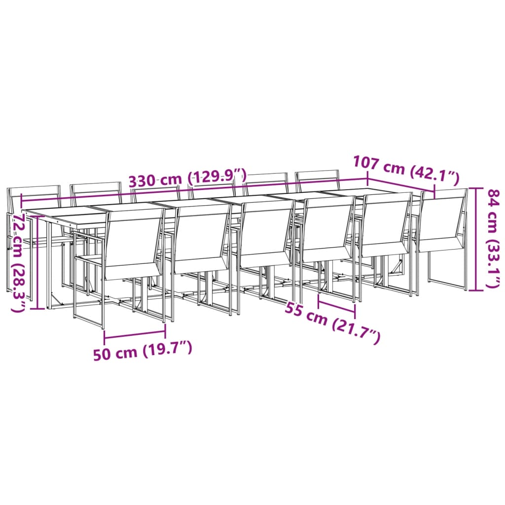 13-delige Tuinset textileen zwart is nu te koop bij PeponiXL, paradijselijk wonen!