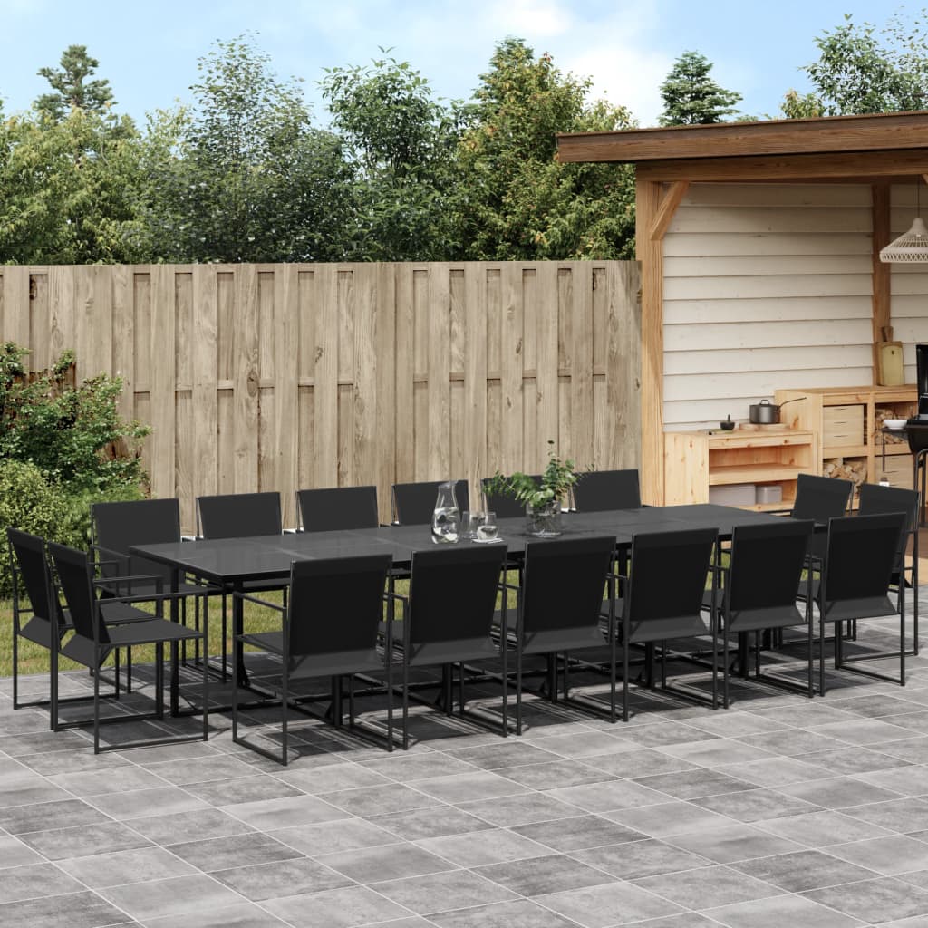 17-delige Tuinset textileen zwart is nu te koop bij PeponiXL, paradijselijk wonen!