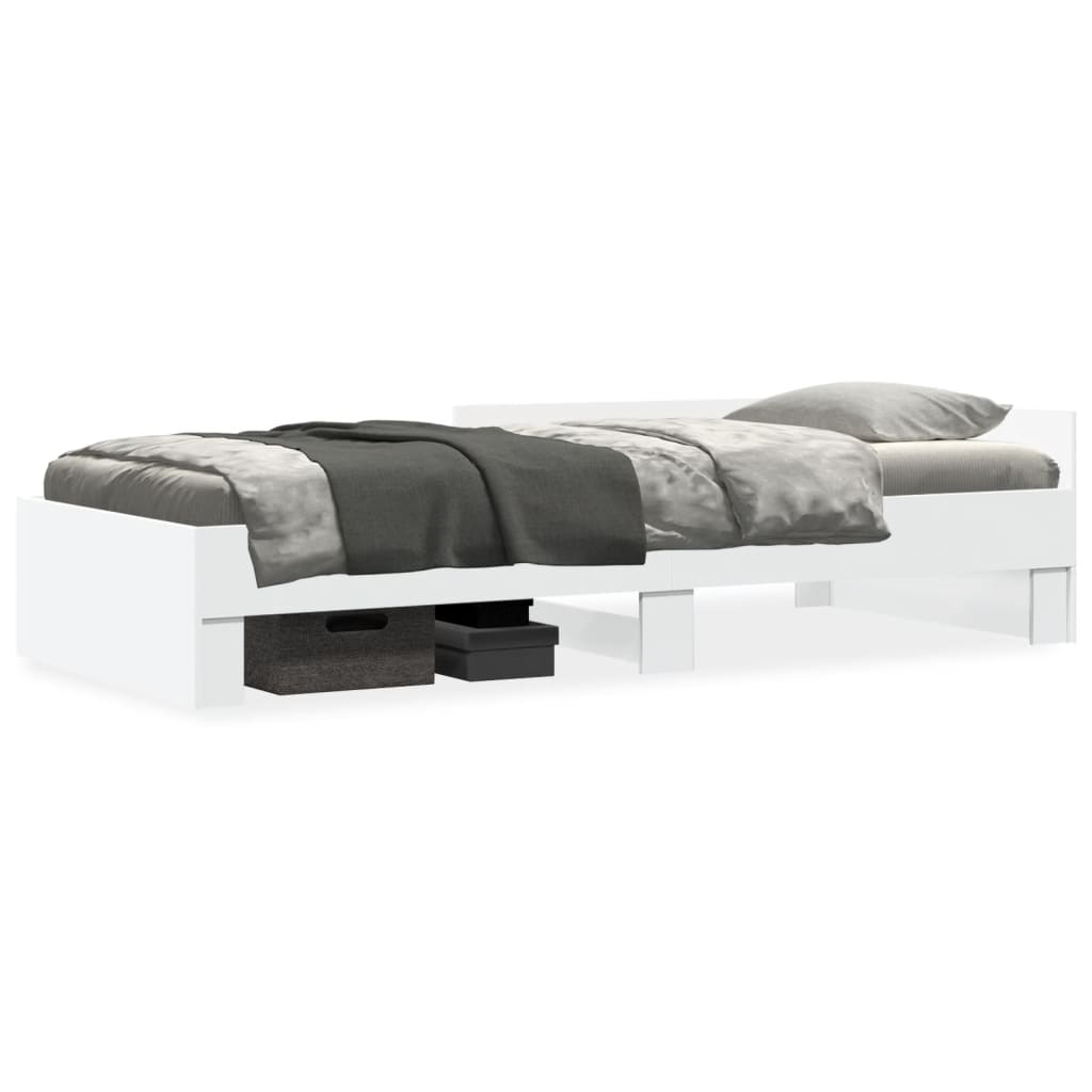 Bedframe bewerkt hout wit 100x200 cm is nu te koop bij PeponiXL, paradijselijk wonen!