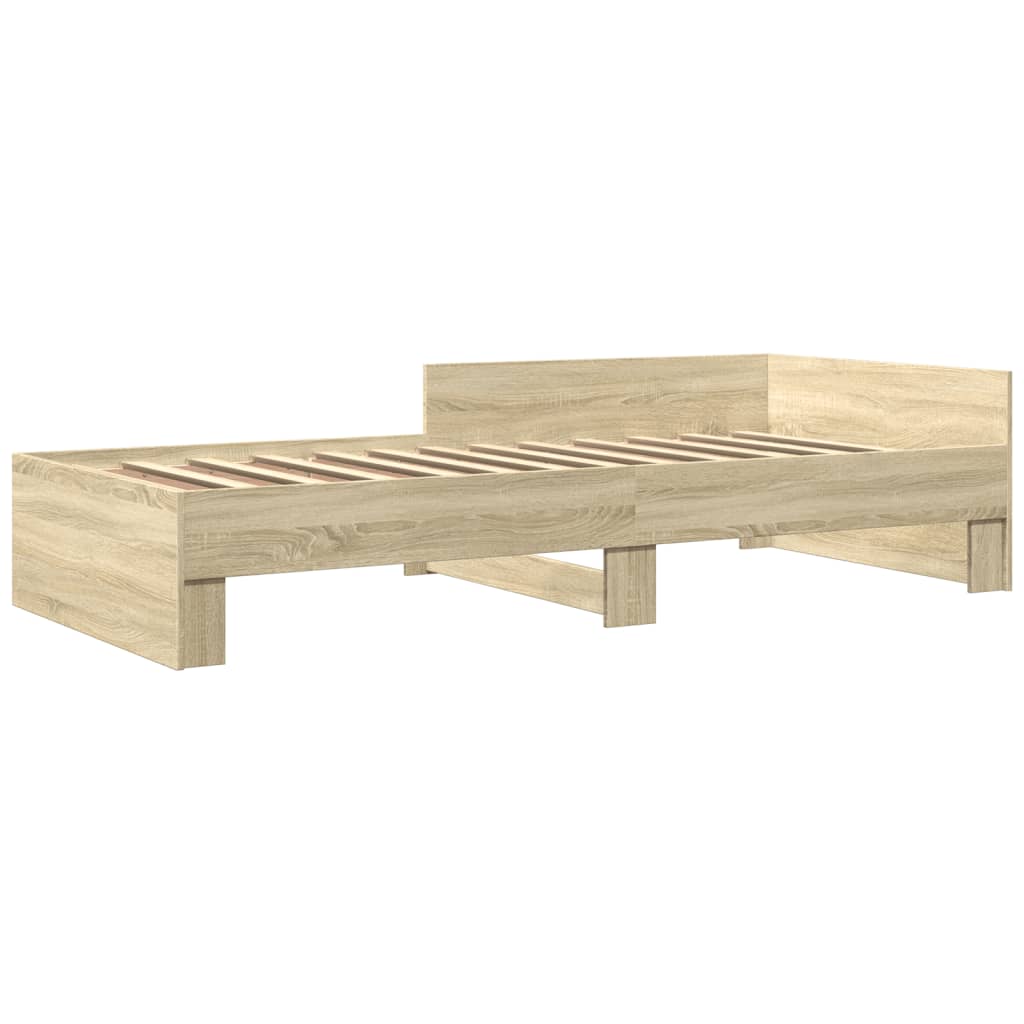 Bedframe zonder matras hout sonoma eikenkleurig 100x200 cm is nu te koop bij PeponiXL, paradijselijk wonen!