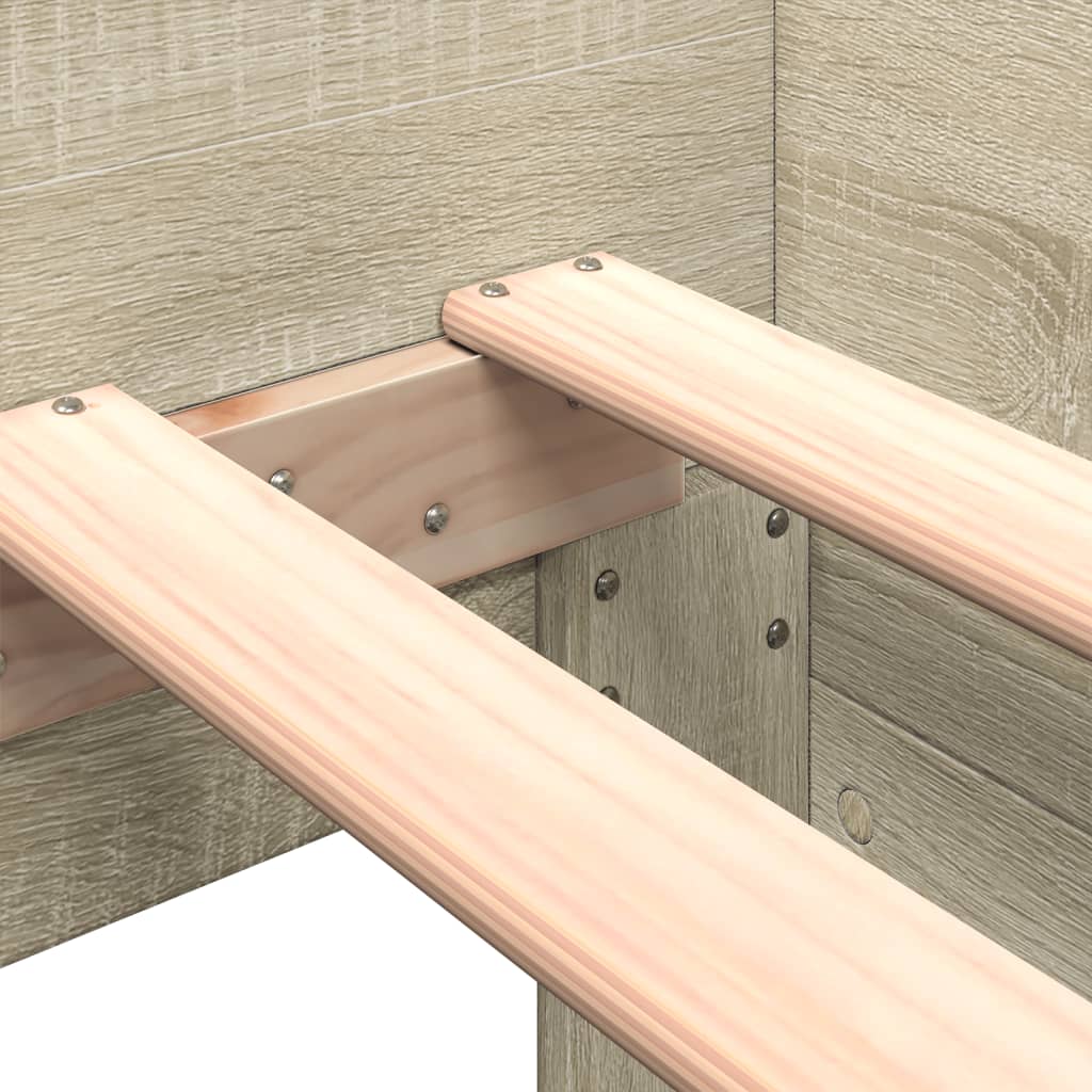 Bedframe zonder matras hout sonoma eikenkleurig 100x200 cm is nu te koop bij PeponiXL, paradijselijk wonen!