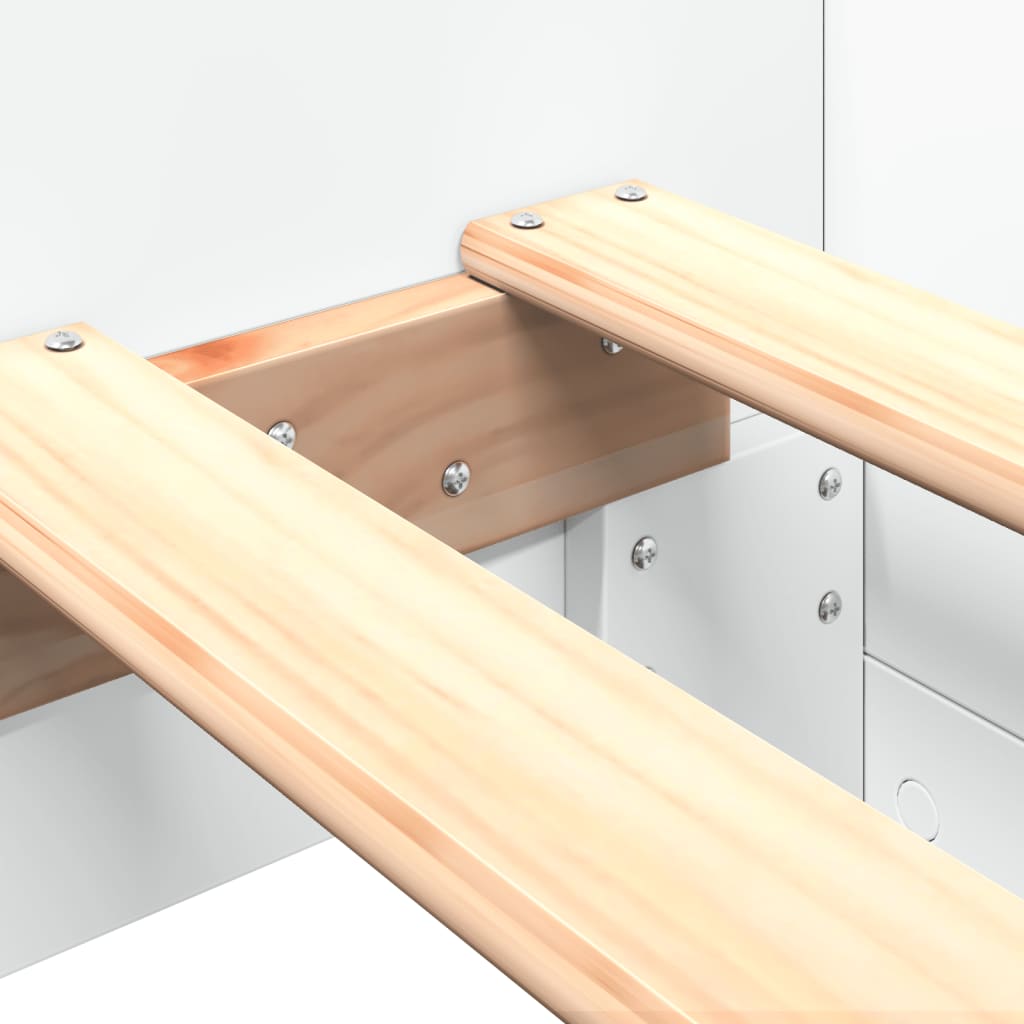 Bedframe bewerkt hout wit 90x200 cm is nu te koop bij PeponiXL, paradijselijk wonen!