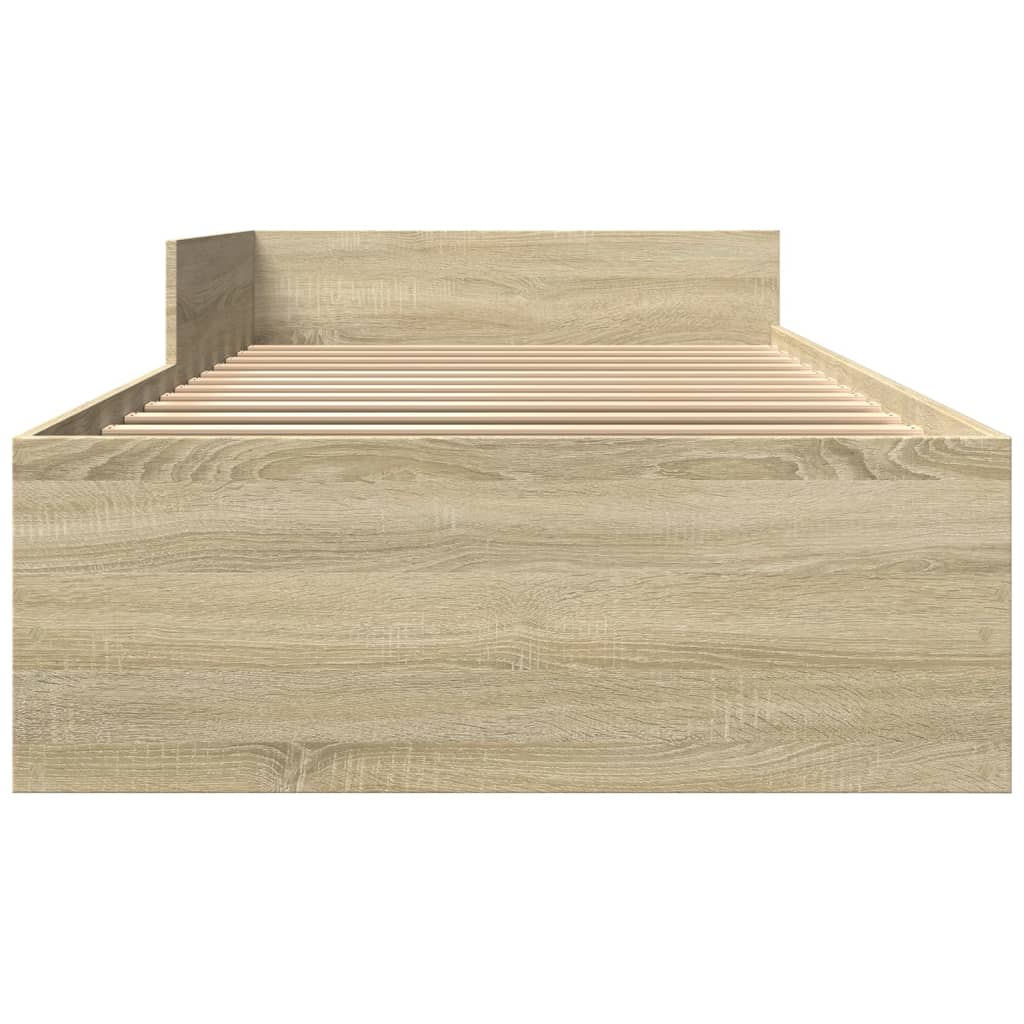 Bedframe zonder matras hout sonoma eikenkleurig 90x200 cm is nu te koop bij PeponiXL, paradijselijk wonen!