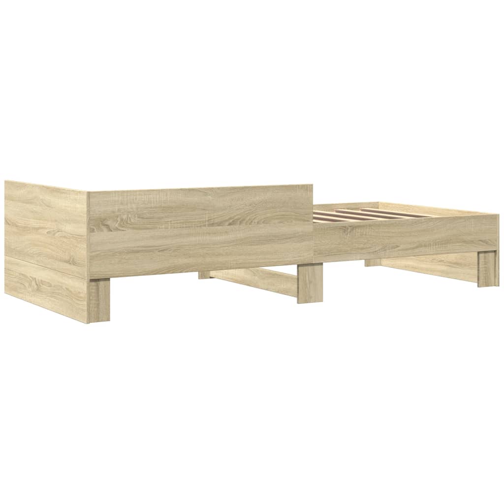Bedframe zonder matras hout sonoma eikenkleurig 90x190 cm is nu te koop bij PeponiXL, paradijselijk wonen!