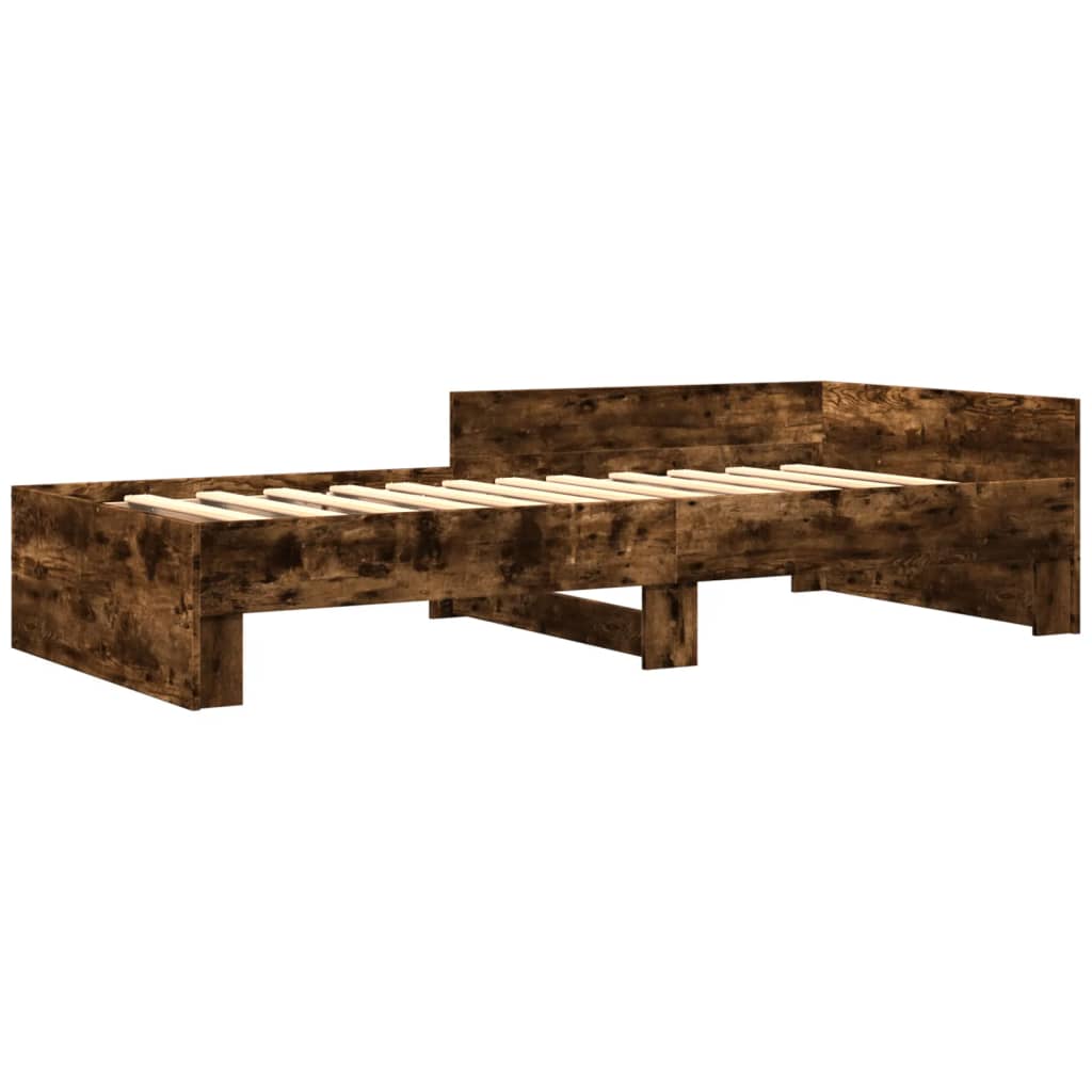 Bedframe zonder matras hout gerookt eikenkleurig 90x190 cm is nu te koop bij PeponiXL, paradijselijk wonen!
