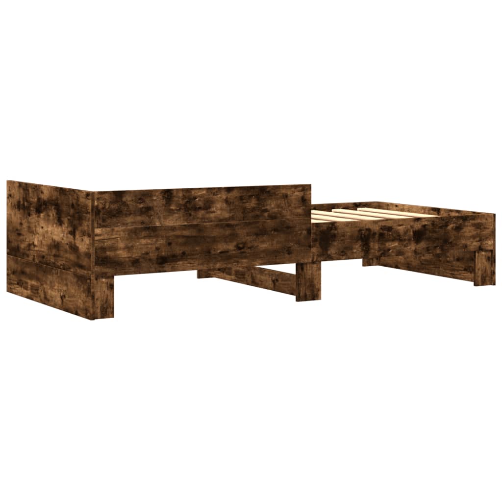 Bedframe zonder matras hout gerookt eikenkleurig 90x190 cm is nu te koop bij PeponiXL, paradijselijk wonen!
