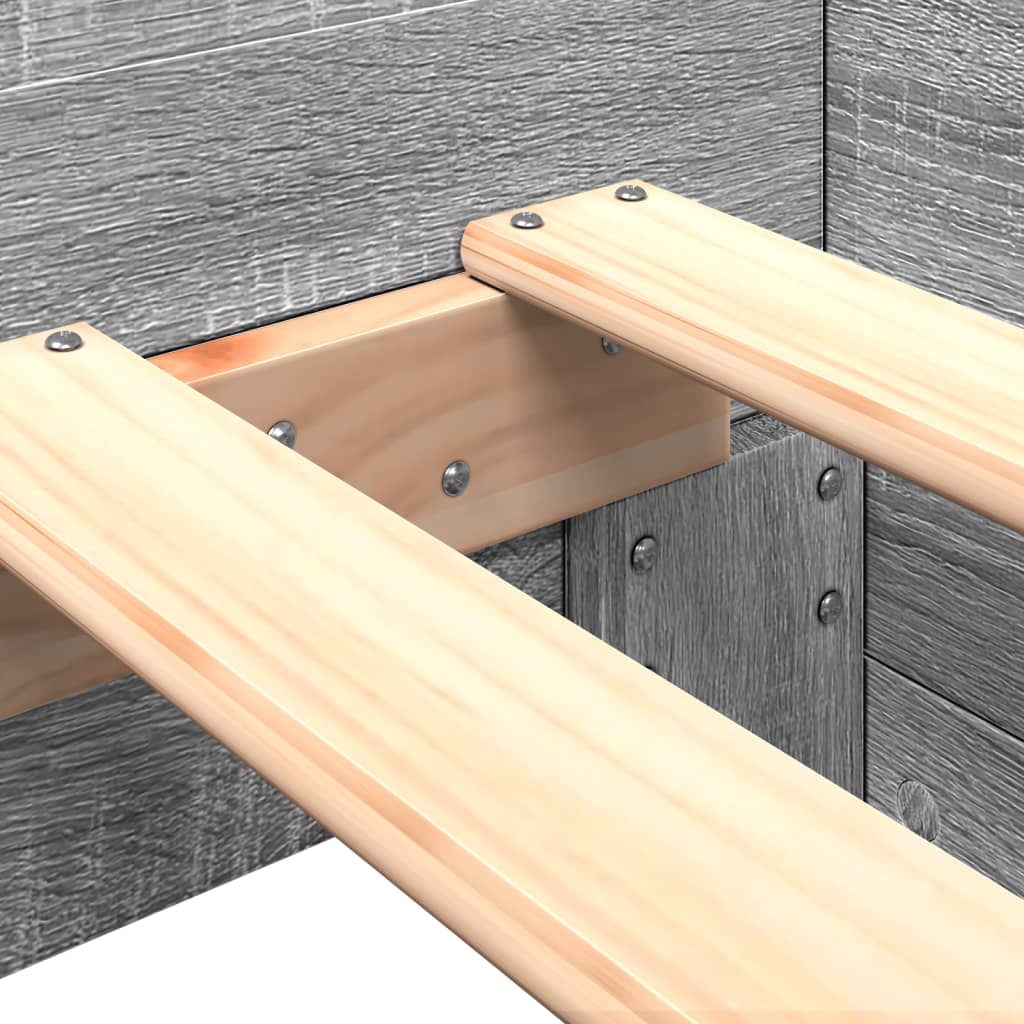Bedframe bewerkt hout grijs sonoma eikenkleurig 90x190 cm is nu te koop bij PeponiXL, paradijselijk wonen!