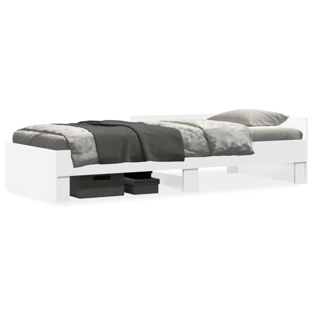 Bedframe bewerkt hout wit 75x190 cm is nu te koop bij PeponiXL, paradijselijk wonen!