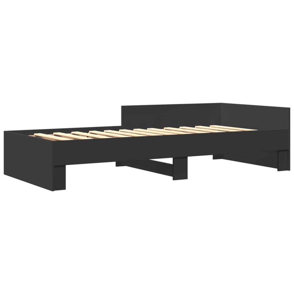 Bedframe bewerkt hout zwart 75x190 cm is nu te koop bij PeponiXL, paradijselijk wonen!
