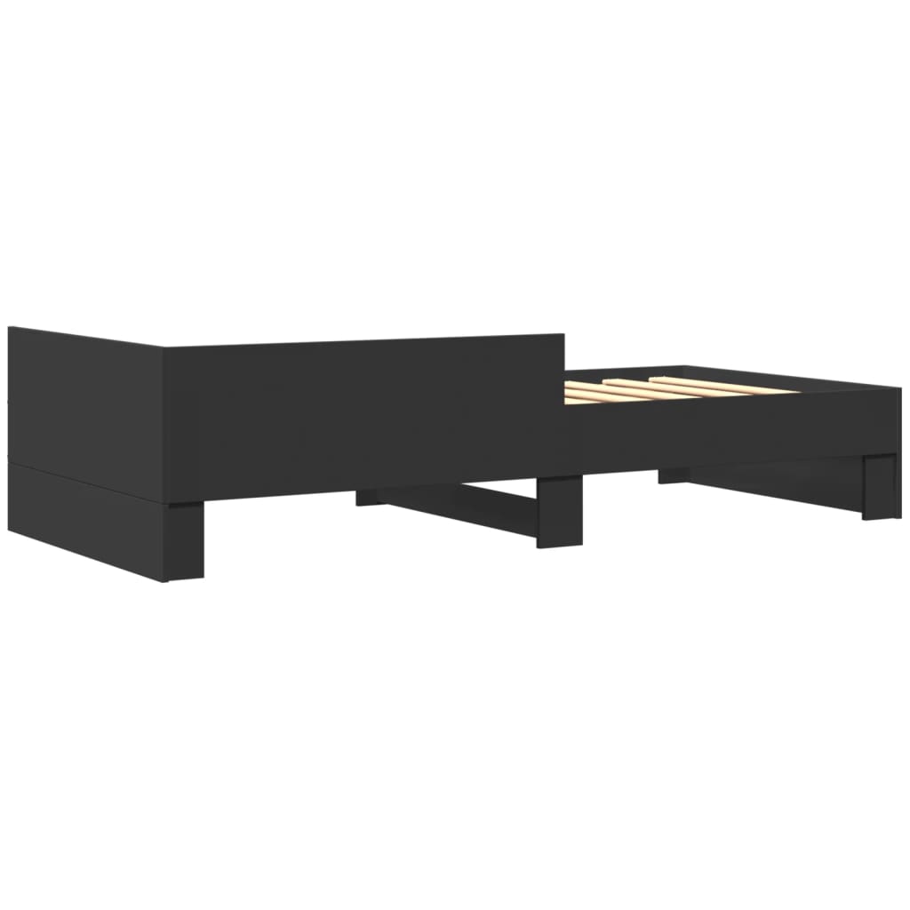 Bedframe bewerkt hout zwart 75x190 cm is nu te koop bij PeponiXL, paradijselijk wonen!