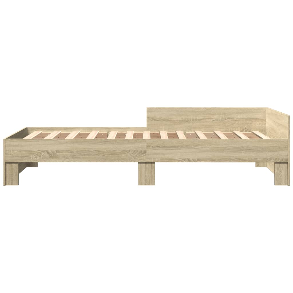 Bedframe zonder matras hout sonoma eikenkleurig 75x190 cm is nu te koop bij PeponiXL, paradijselijk wonen!