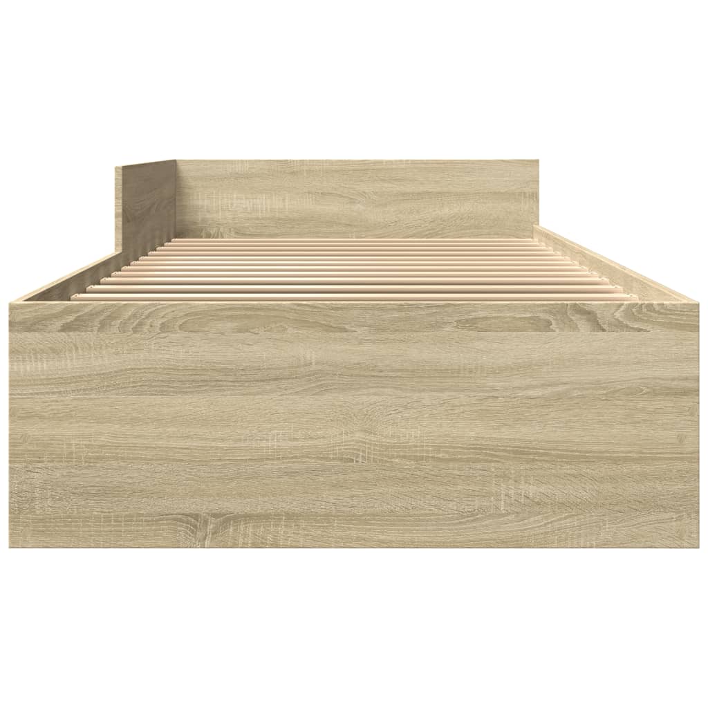 Bedframe zonder matras hout sonoma eikenkleurig 75x190 cm is nu te koop bij PeponiXL, paradijselijk wonen!