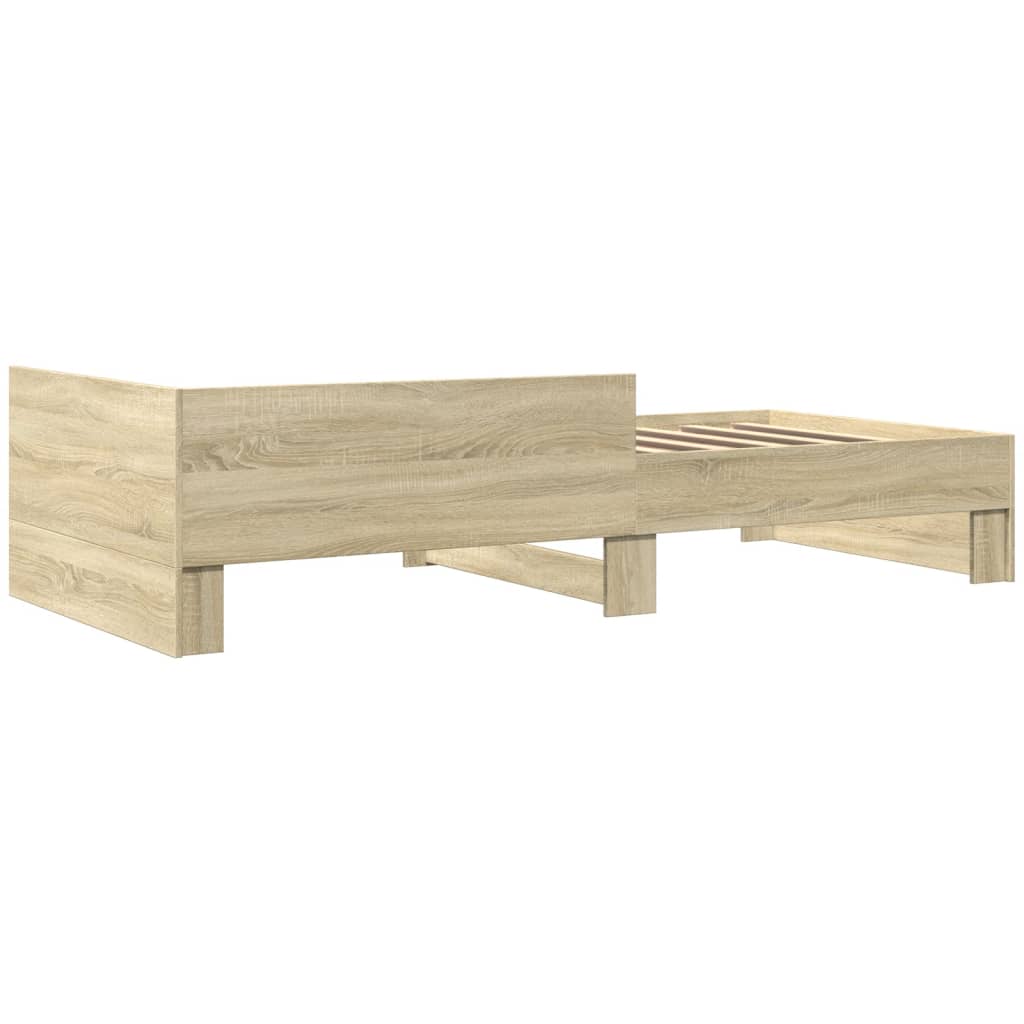 Bedframe zonder matras hout sonoma eikenkleurig 75x190 cm is nu te koop bij PeponiXL, paradijselijk wonen!