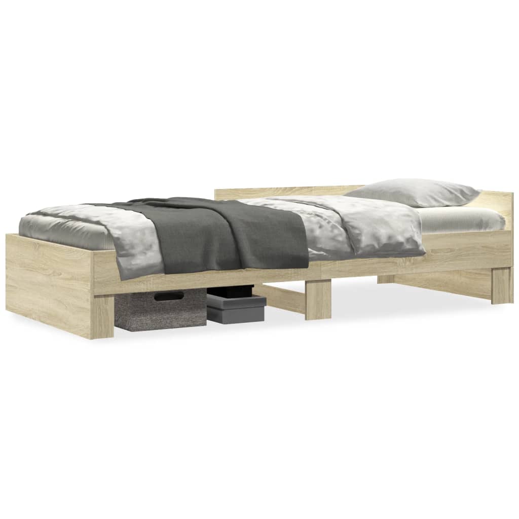 Bedframe zonder matras hout sonoma eikenkleurig 75x190 cm is nu te koop bij PeponiXL, paradijselijk wonen!