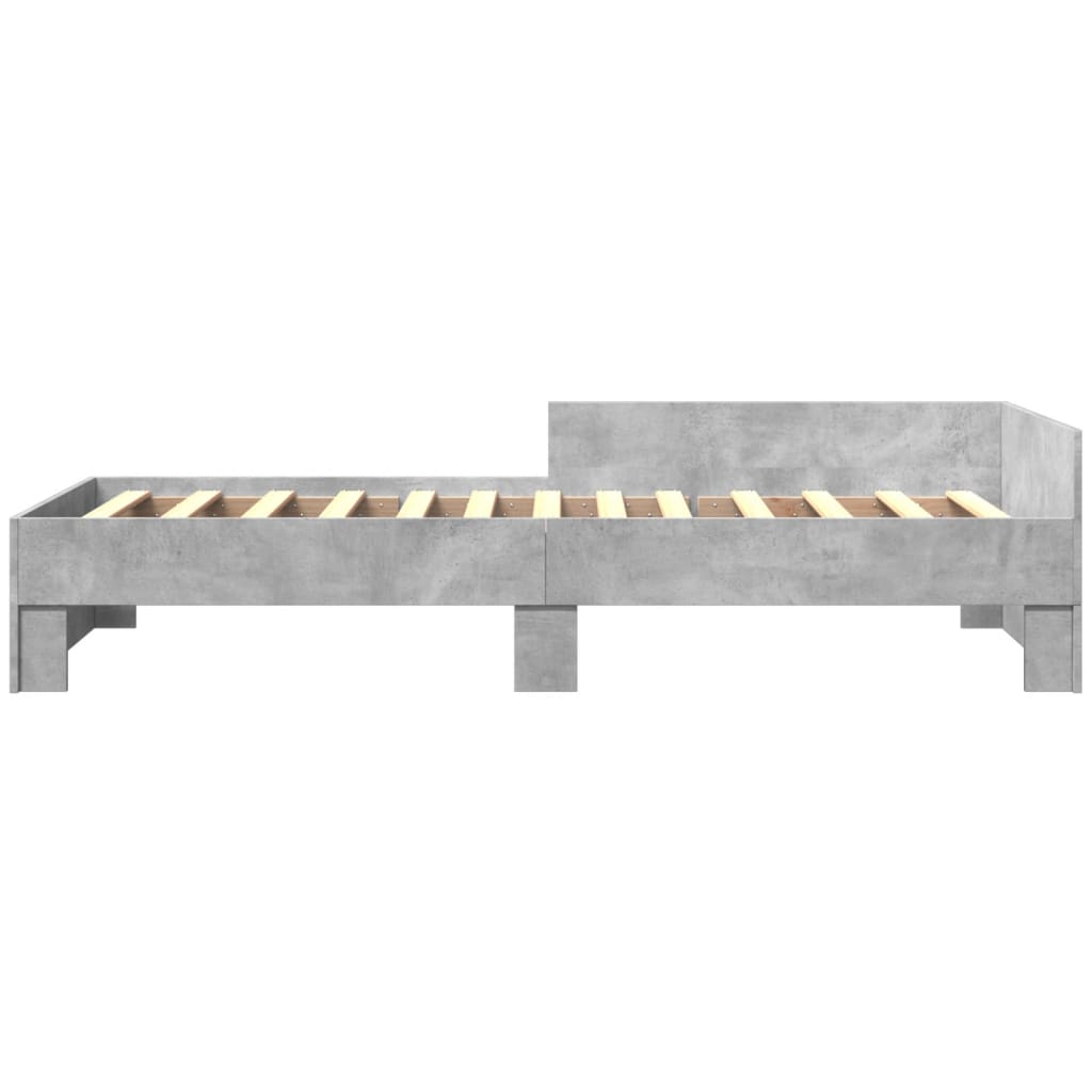 Bedframe bewerkt hout betongrijs 75x190 cm is nu te koop bij PeponiXL, paradijselijk wonen!
