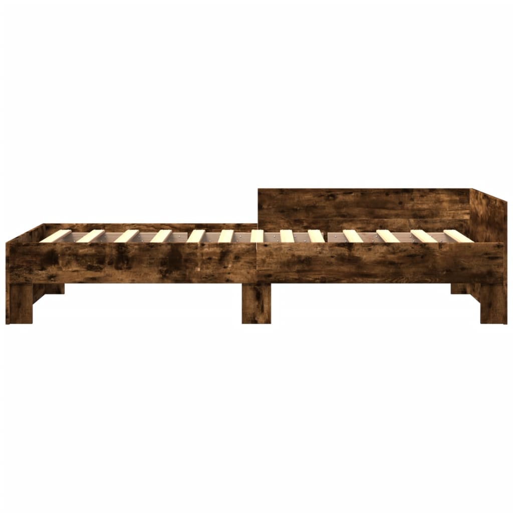Bedframe zonder matras hout gerookt eikenkleurig 75x190 cm is nu te koop bij PeponiXL, paradijselijk wonen!