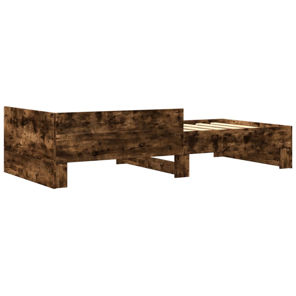 Bedframe zonder matras hout gerookt eikenkleurig 75x190 cm is nu te koop bij PeponiXL, paradijselijk wonen!