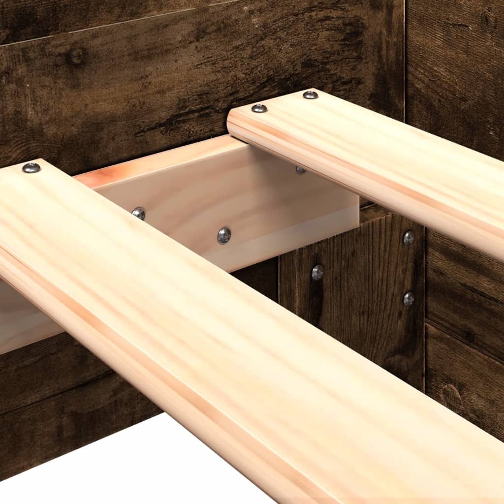 Bedframe zonder matras hout gerookt eikenkleurig 75x190 cm is nu te koop bij PeponiXL, paradijselijk wonen!