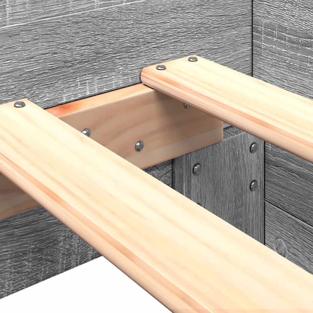 Bedframe bewerkt hout grijs sonoma eikenkleurig 75x190 cm is nu te koop bij PeponiXL, paradijselijk wonen!
