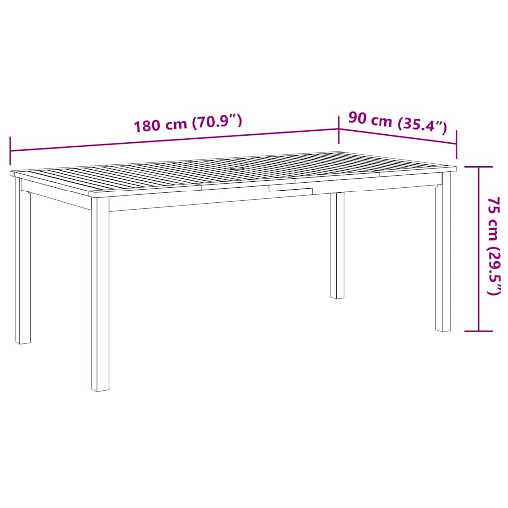 9-delige Tuinset 180x90x75 cm massief acaciahout is nu te koop bij PeponiXL, paradijselijk wonen!