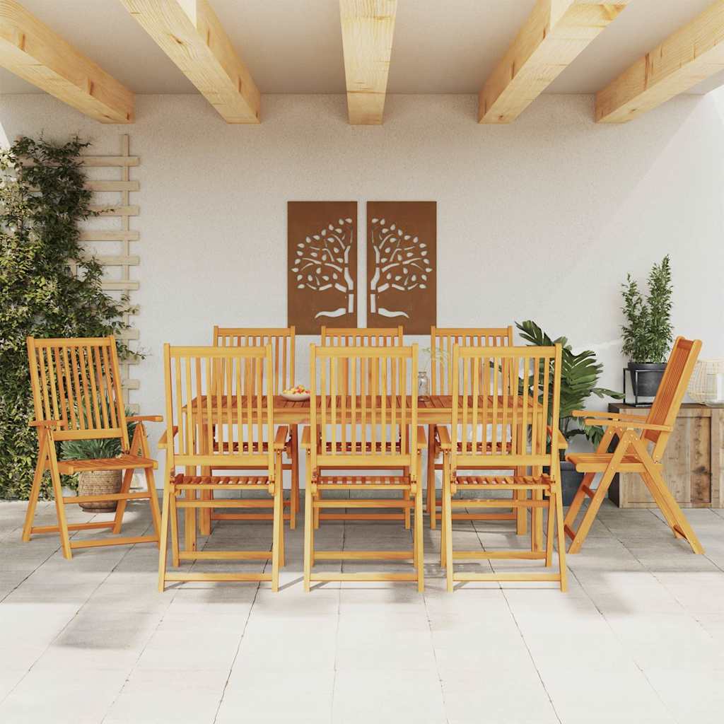 9-delige Tuinset 180x90x75 cm massief acaciahout is nu te koop bij PeponiXL, paradijselijk wonen!