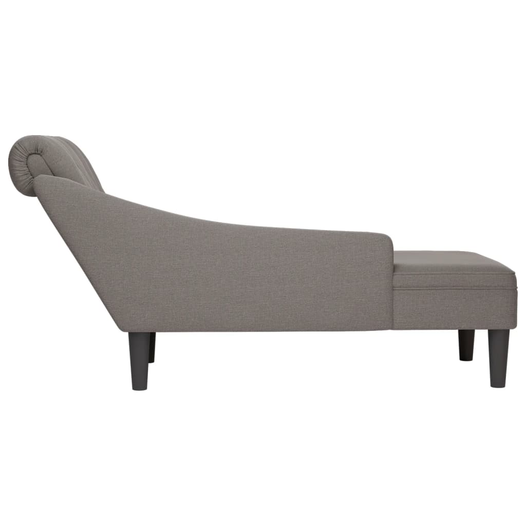 Chaise longue met kussen en rechterarmleuning stof taupe is nu te koop bij PeponiXL, paradijselijk wonen!