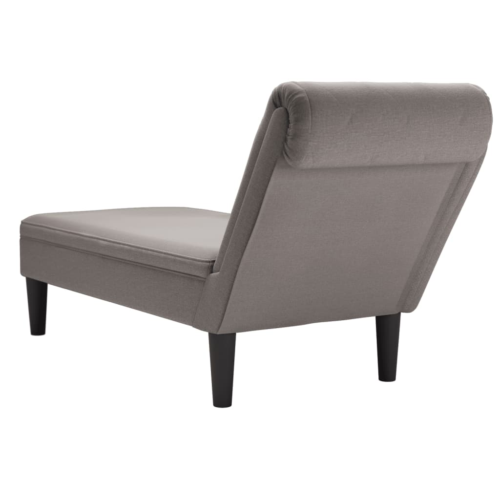 Chaise longue met kussen en rechterarmleuning stof taupe is nu te koop bij PeponiXL, paradijselijk wonen!