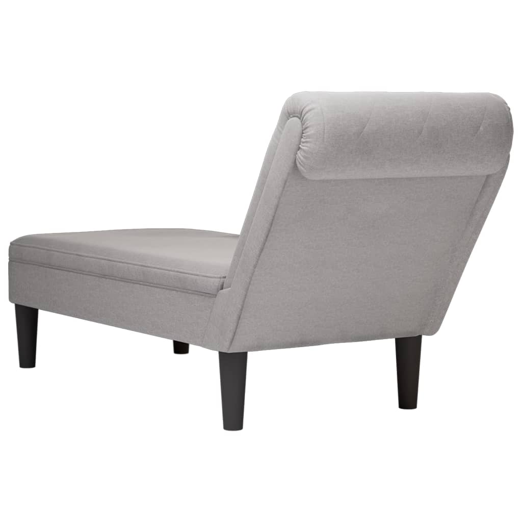 Chaise longue met kussen en rechterarmleuning stof wolk grijs is nu te koop bij PeponiXL, paradijselijk wonen!