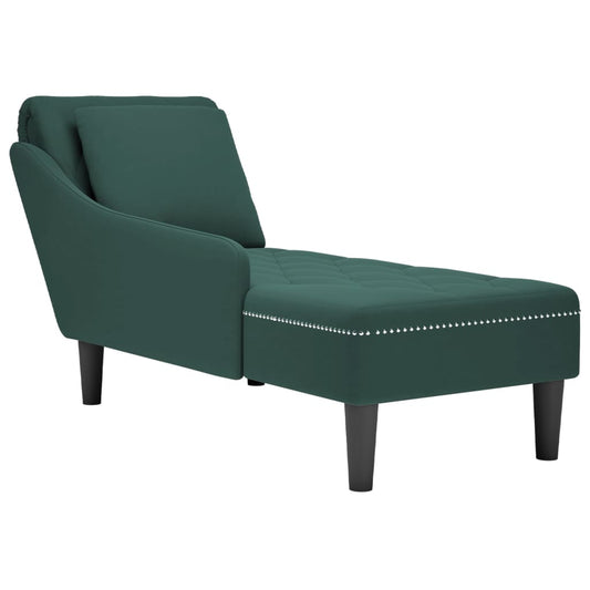 Chaise longue met kussen&rechterarmleuning fluweel donkergroen is nu te koop bij PeponiXL, paradijselijk wonen!