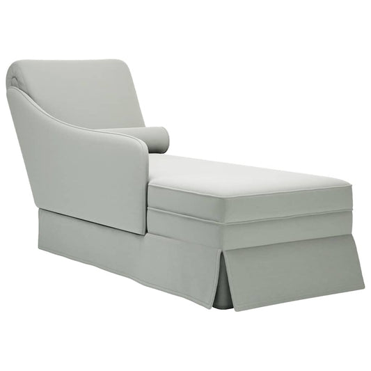 Chaise longue met bolster&rechterarmleuning fluweel lichtgrijs is nu te koop bij PeponiXL, paradijselijk wonen!