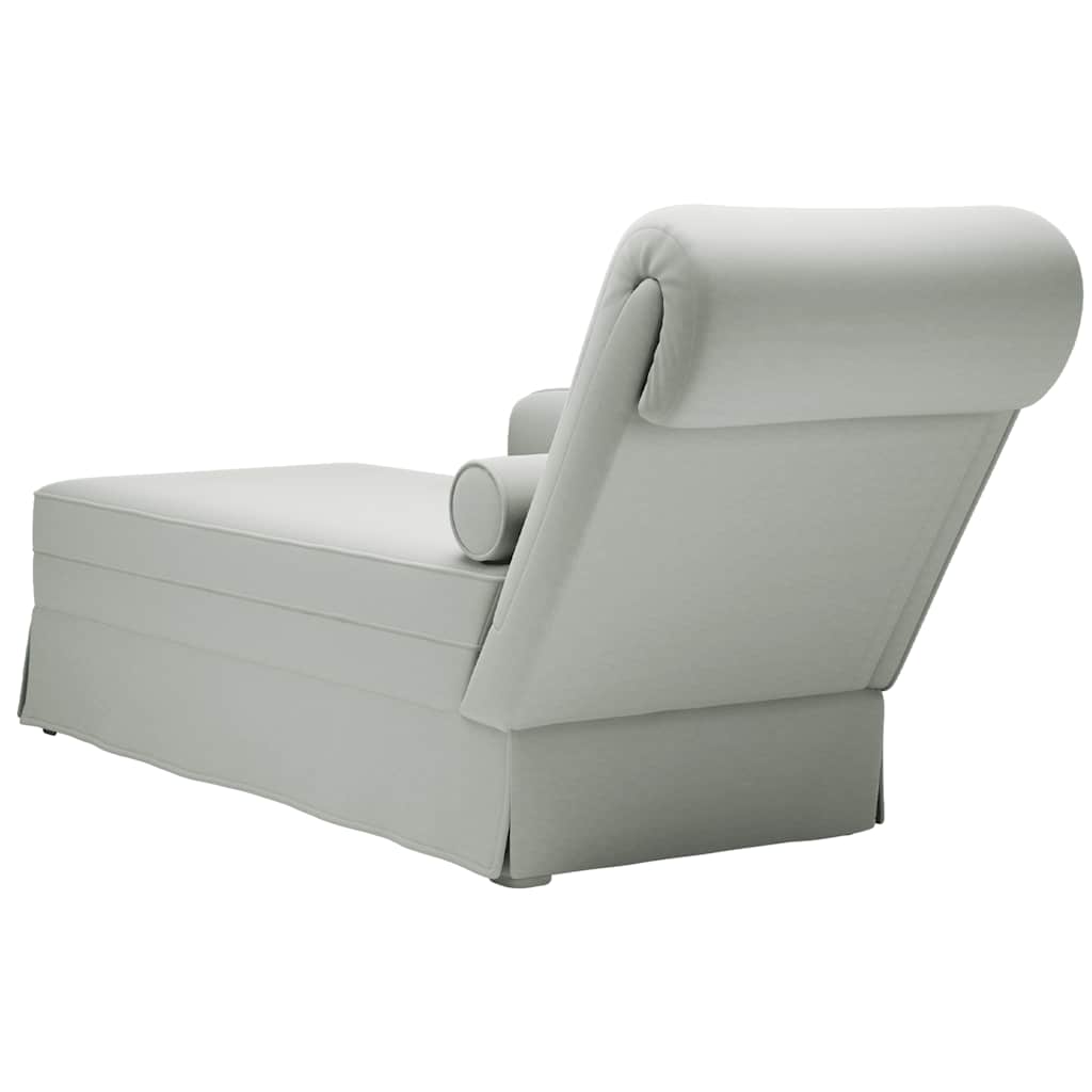 Chaise longue met bolster&rechterarmleuning fluweel lichtgrijs is nu te koop bij PeponiXL, paradijselijk wonen!