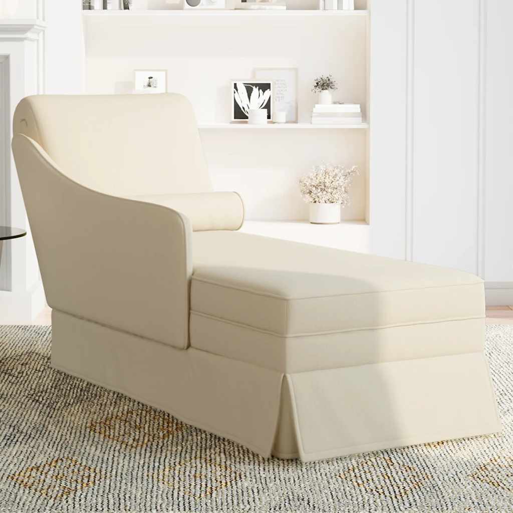 Chaise longue met bolster en rechterarmleuning linnen is nu te koop bij PeponiXL, paradijselijk wonen!