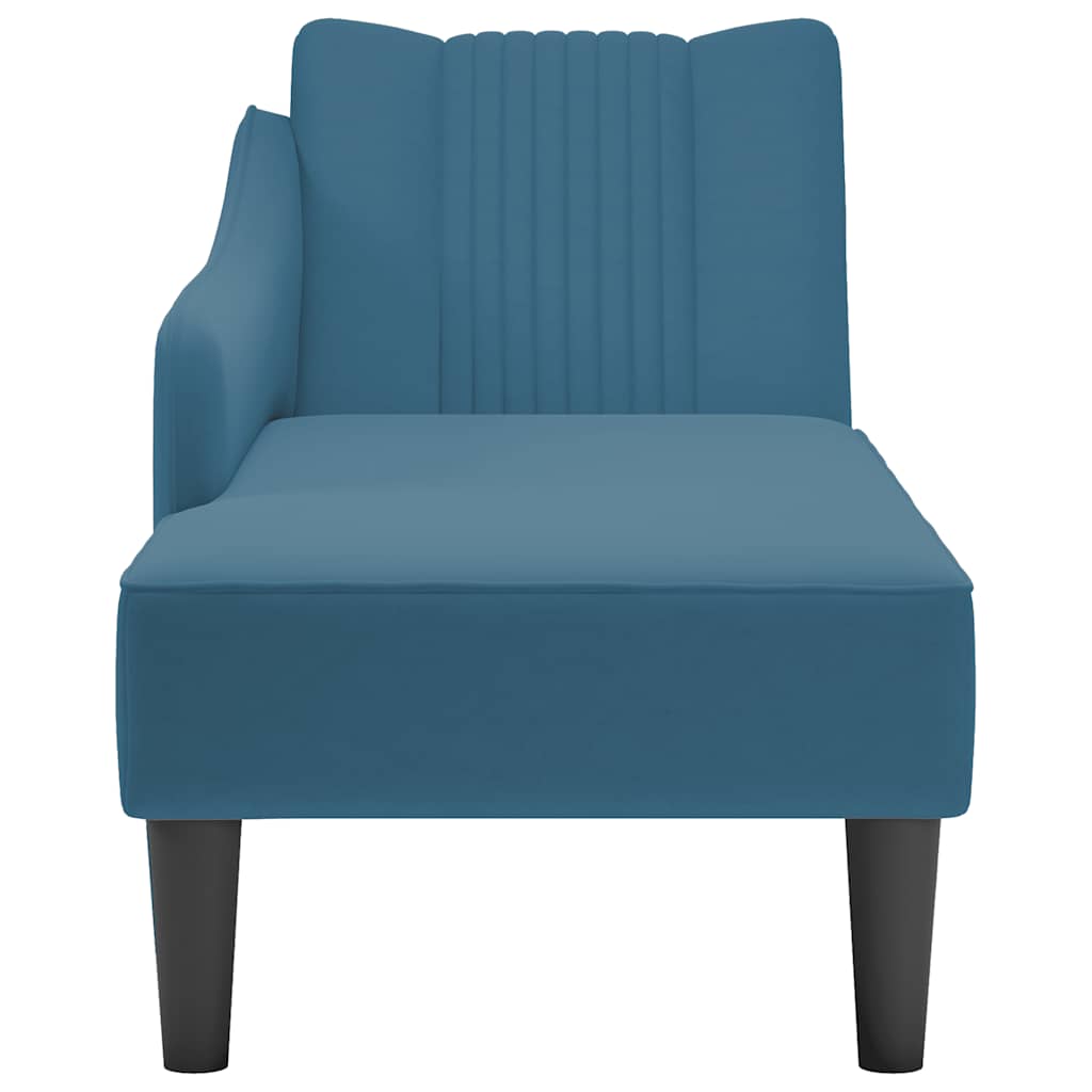 Chaise longue met rechterarmleuning fluweel blauw is nu te koop bij PeponiXL, paradijselijk wonen!