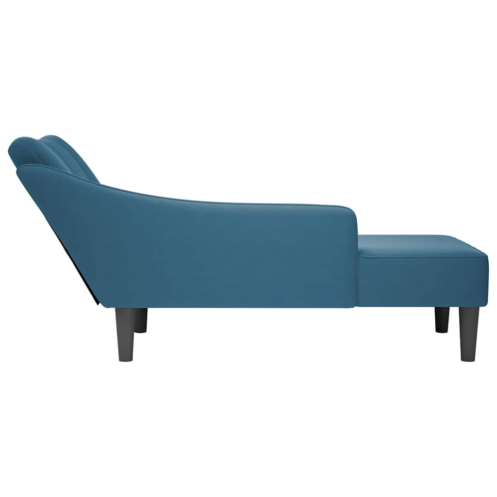 Chaise longue met rechterarmleuning fluweel blauw is nu te koop bij PeponiXL, paradijselijk wonen!
