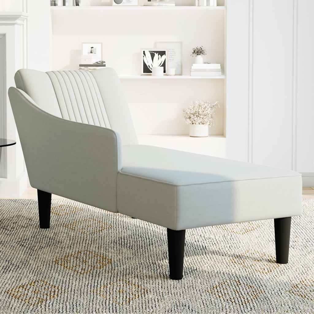 Chaise longue met rechterarmleuning fluweel lichtgrijs is nu te koop bij PeponiXL, paradijselijk wonen!